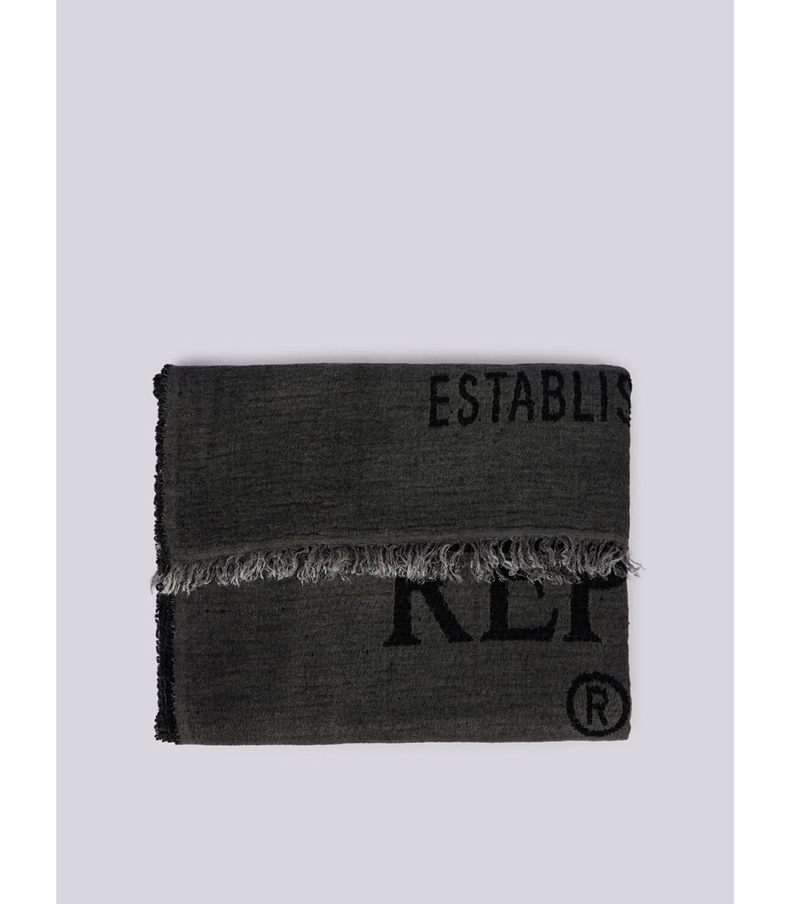 フリンジ レタリングストール 詳細画像 コーヒー 2